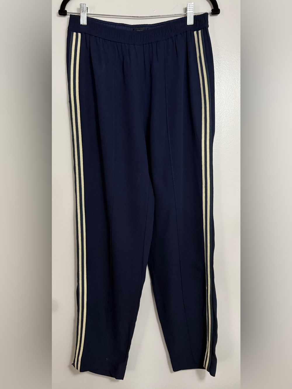 J. Crew Navy Trousers with Side Stripes